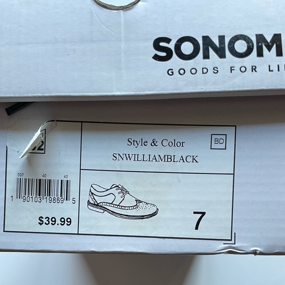 Sonoma William Lace Up Dress Shoes Oxford black. Excellent condition - Picture 3 of 4